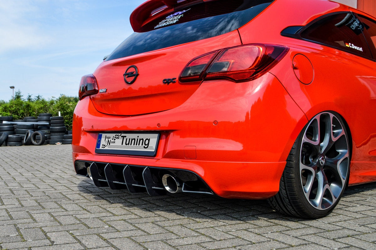 Gefräster Heckansatz mit Finnen V.2 passend für Opel Corsa E OPC