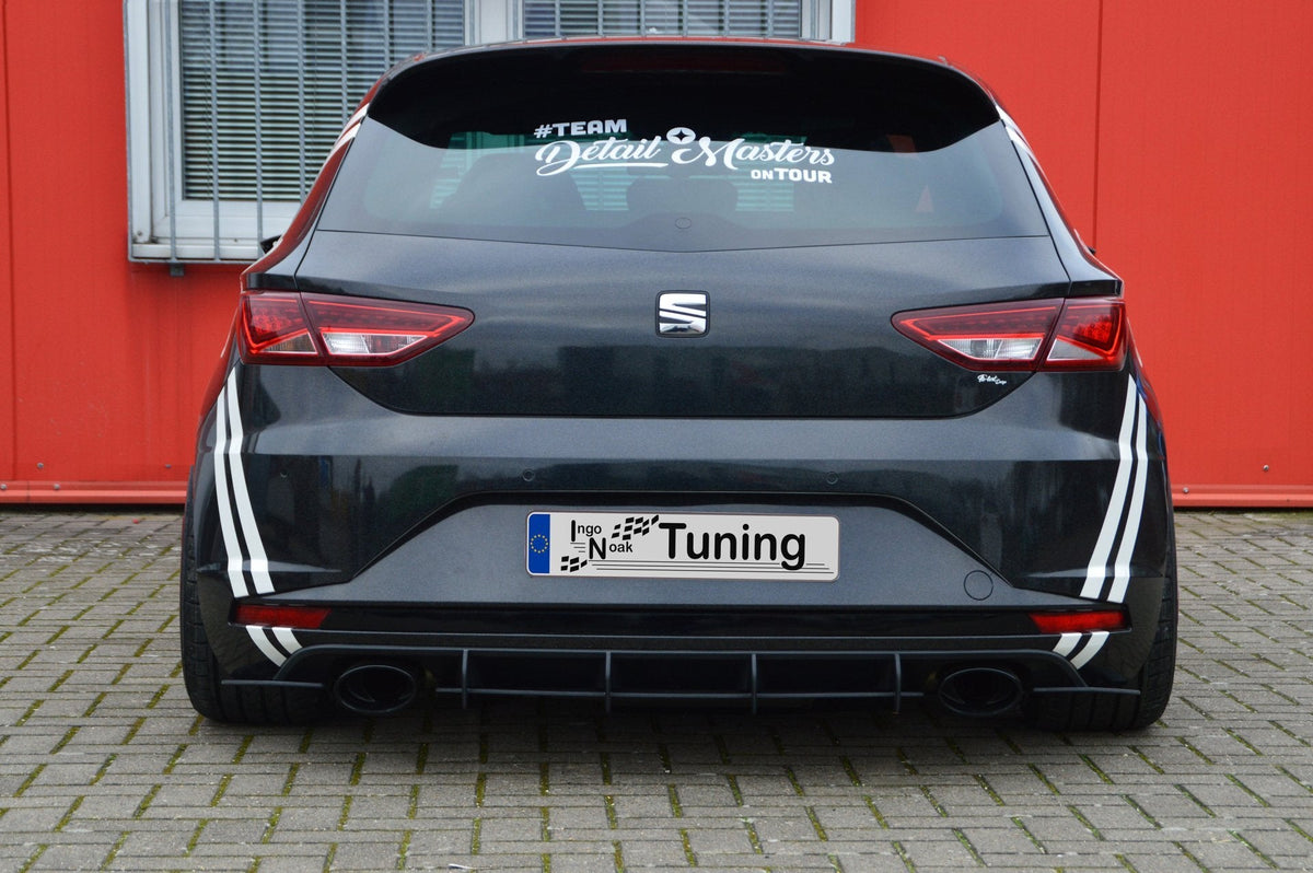 Gefräster Heckansatz mit Finnen passend für Seat Leon 5F Cupra