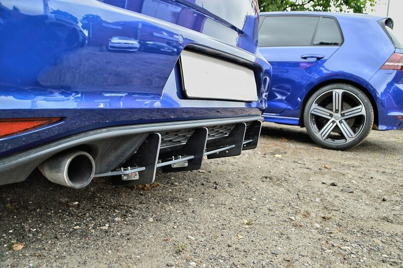 Gefräster Heckansatz mit Finnen passend für VW Golf 7 GTI + GTD