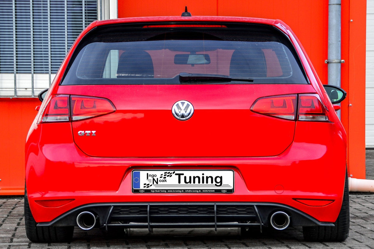 Gefräster Heckansatz mit Finnen V.2 passend für VW Golf 7 GTI + GTD AU