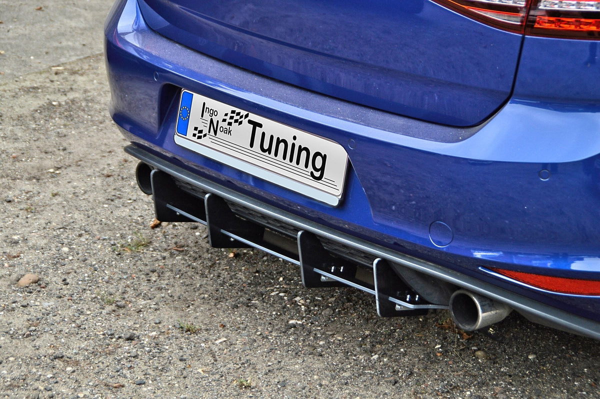 Gefräster Heckansatz mit Finnen passend für VW Golf 7 GTI + GTD