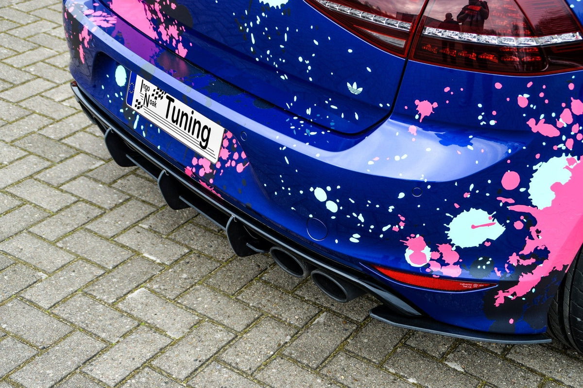 Racing Heckansatz Diffusor mit Seitenteilen passend für VW Golf 7 R Vorfacelift