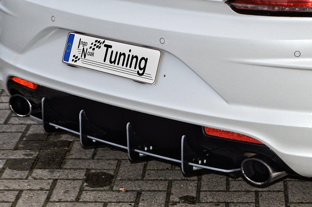 Gefräster Heckansatz mit Finnen passend für VW Scirocco R Facelift
