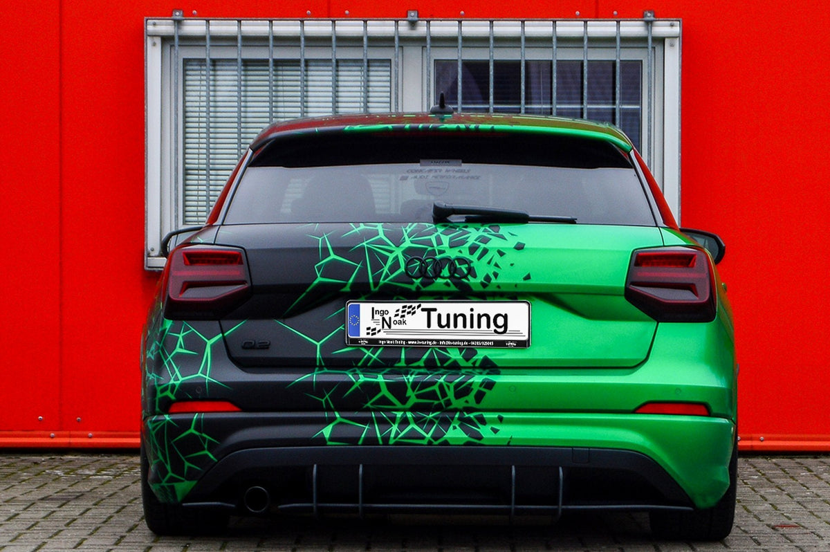 Gefräster Heckansatz mit Finnen passend für Audi Q2 GA