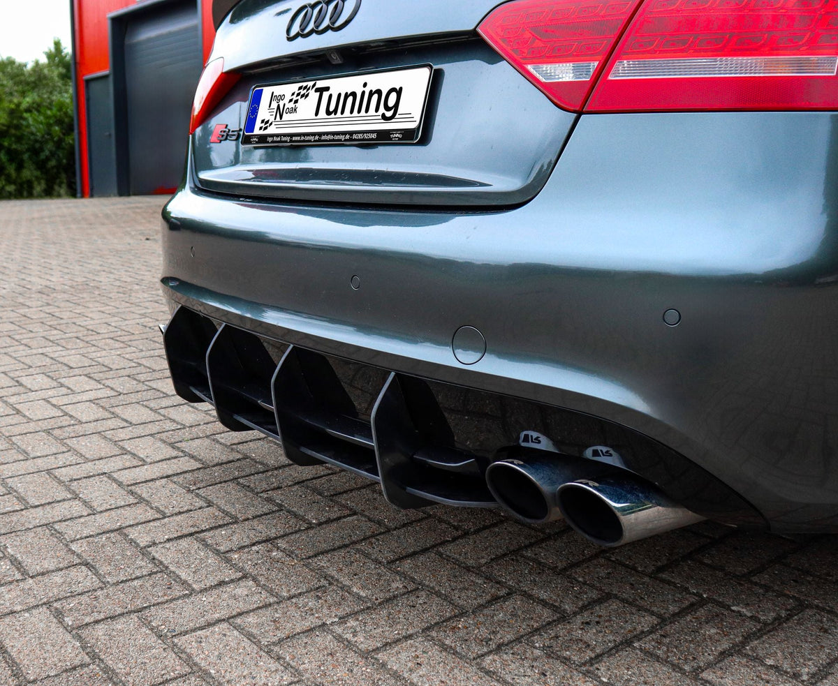 Gefräster Heckansatz aus ABS mit Finnen passend für Audi S5 B8