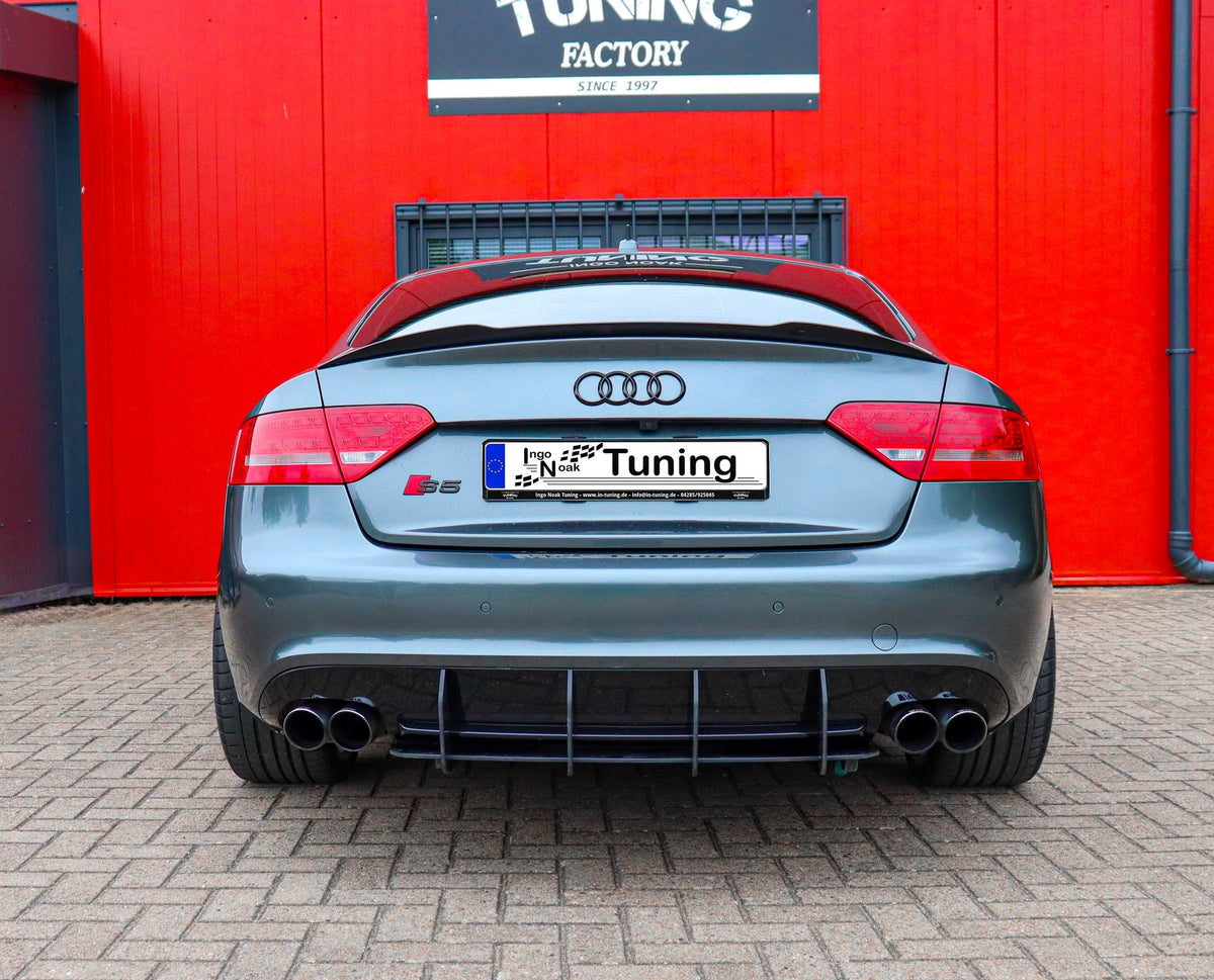 Gefräster Heckansatz aus ABS mit Finnen passend für Audi S5 B8