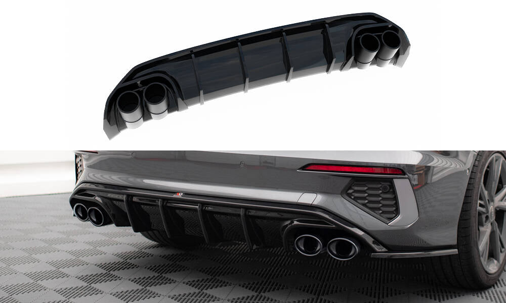 Maxton Design - Diffusor Heck Ansatz + Endrohre für Audi A3 S - Line Limousine 8Y - Aerowerk.