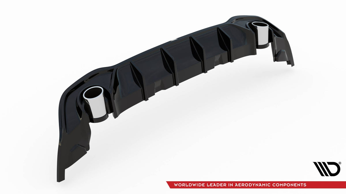 Maxton Design - Diffusor Heck Ansatz + Endrohre für VW Golf GTE / R - Line Mk8 / Mk8 Facelift - Aerowerk.