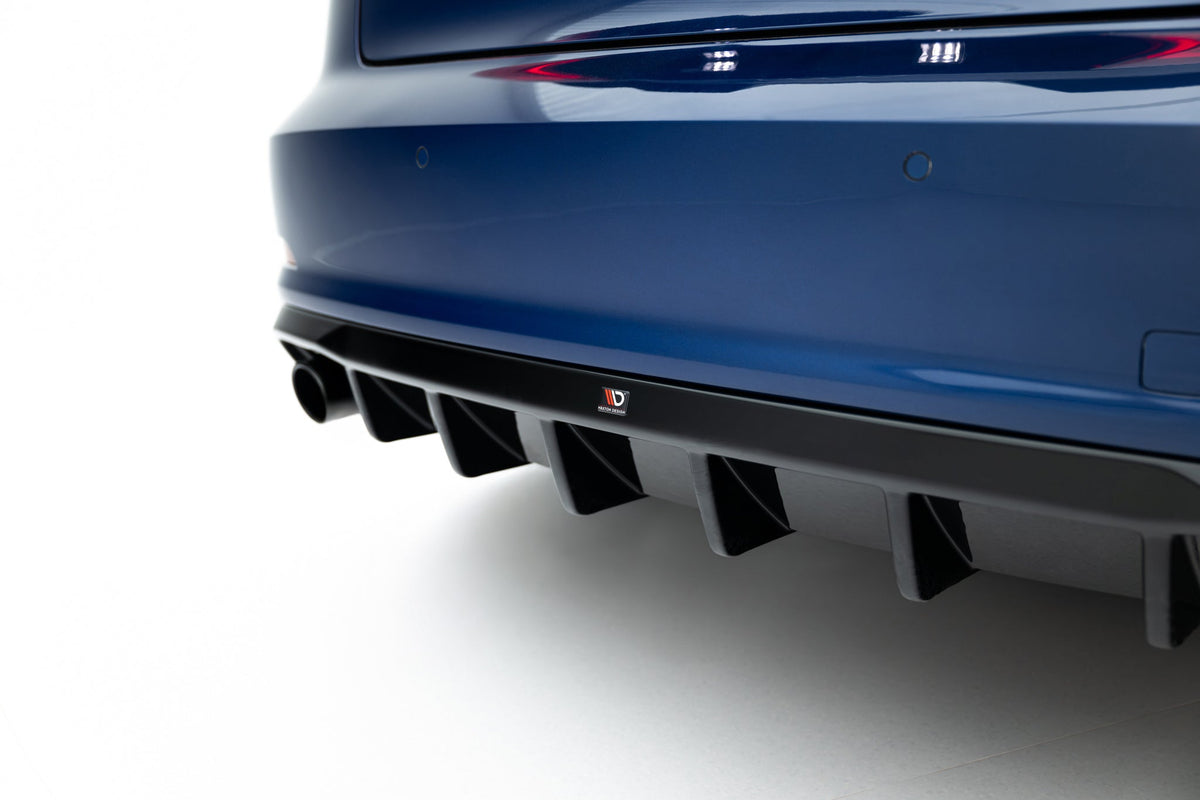Maxton Design - Diffusor Heck Ansatz für Audi A3 Limousine 8V (Ausführung mit einseitigem Doppelauspuffendrohr) - Aerowerk.
