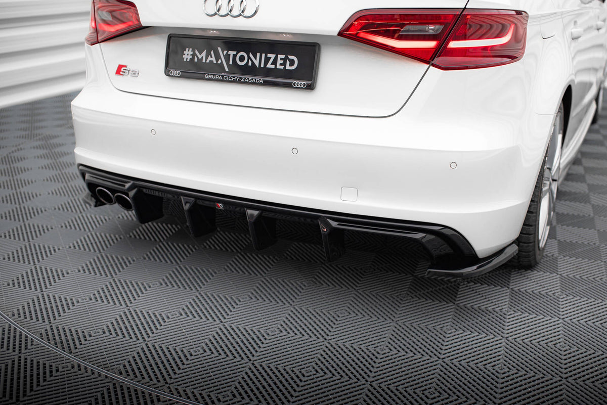 Maxton Design - Diffusor Heck Ansatz für Audi A3 S - Line Sportback 8V (Doppelauspuff li.) - Aerowerk.