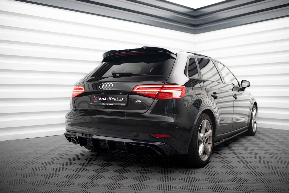 Maxton Design - Diffusor Heck Ansatz für Audi A3 Sportback 8V Facelift (Einzelauspuff li.rohr) - Aerowerk.