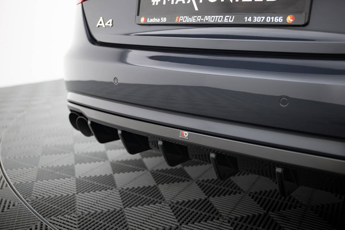Maxton Design - Diffusor Heck Ansatz für Audi A4 B8 Facelift (Doppelauspuff li.) - Aerowerk.