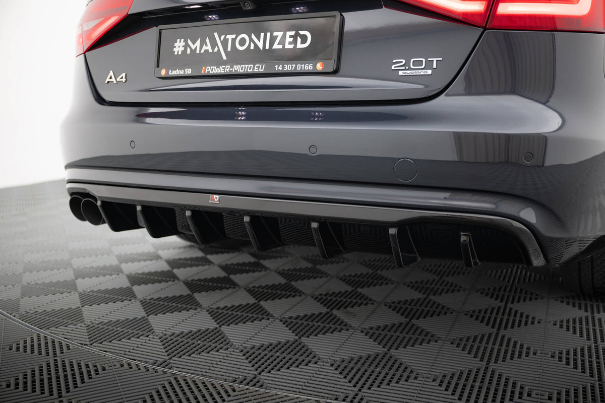 Maxton Design - Diffusor Heck Ansatz für Audi A4 B8 Facelift (Doppelauspuff li.) - Aerowerk.