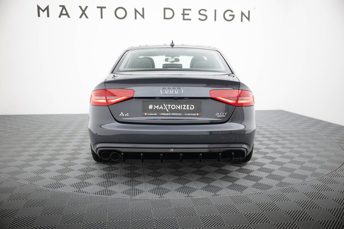 Maxton Design - Diffusor Heck Ansatz für Audi A4 B8 Facelift (Doppelauspuff li.) - Aerowerk.