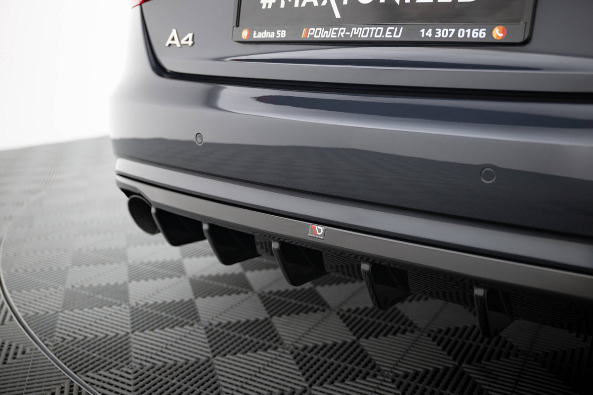 Maxton Design - Diffusor Heck Ansatz für Audi A4 B8 Facelift (Einzelauspuff li. re.) - Aerowerk.