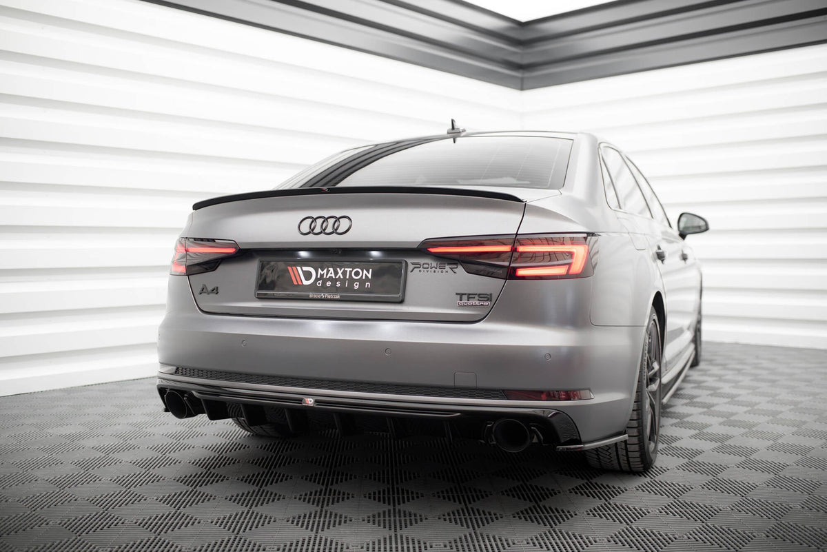 Maxton Design - Diffusor Heck Ansatz für Audi A4 S - line B9 (Einzelauspuff li. re.) - Aerowerk.