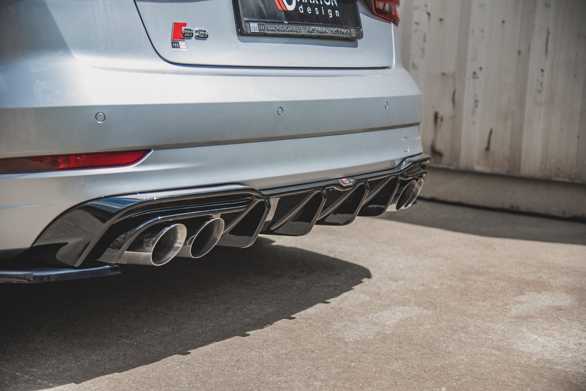 Maxton Design - Diffusor Heck Ansatz für Audi S3 Limousine 8V Facelift - Aerowerk.