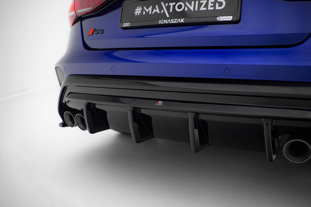 Maxton Design - Diffusor Heck Ansatz für Audi S3 Limousine 8Y Facelift - Aerowerk.