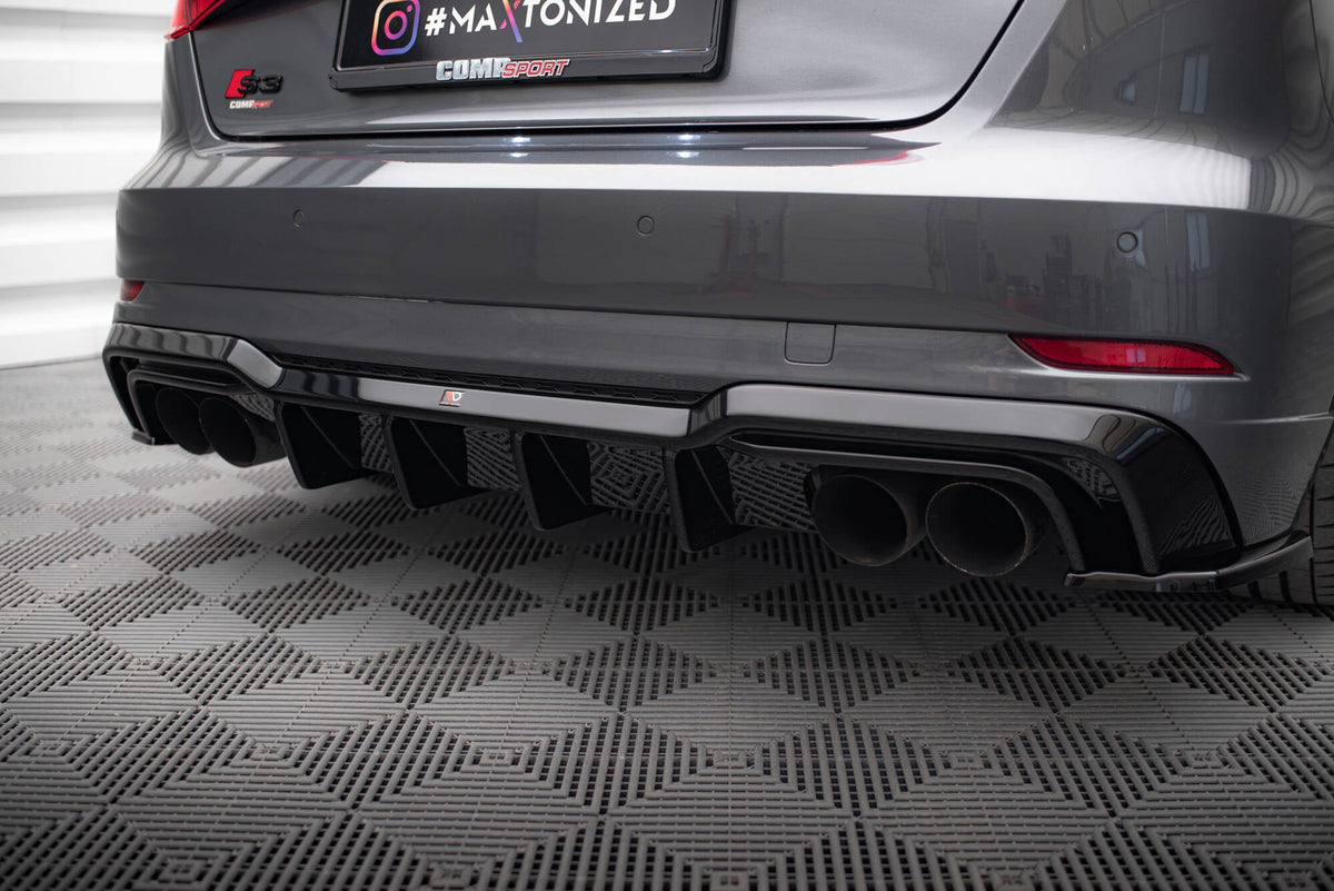 Maxton Design - Diffusor Heck Ansatz für Audi S3 Sportback 8V Facelift - Aerowerk.