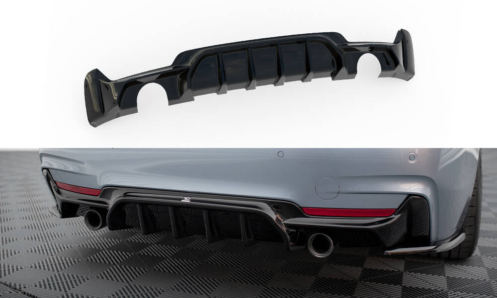 Maxton Design - Diffusor Heck Ansatz für BMW 4er Coupe / Gran Coupe / Cabrio M - Paket F32 / F36 / F33 (Einzelauspuff li. re.) - Aerowerk.