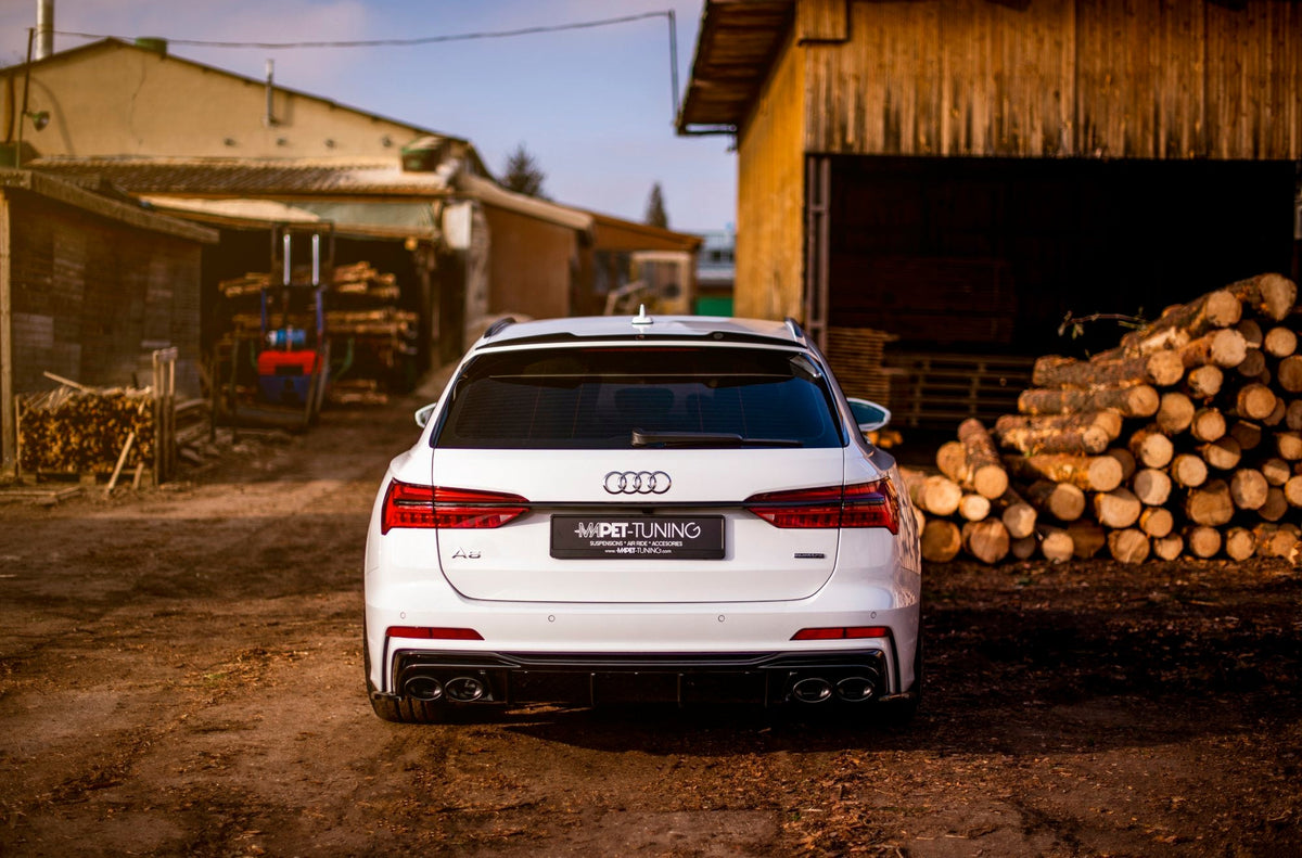 Maxton Design - Diffusor Heck Ansatz für + Endschalldampfer Sportauspuff Attrappe Audi A6 S - Line / S6 C8 / C8 Facelift - Aerowerk.