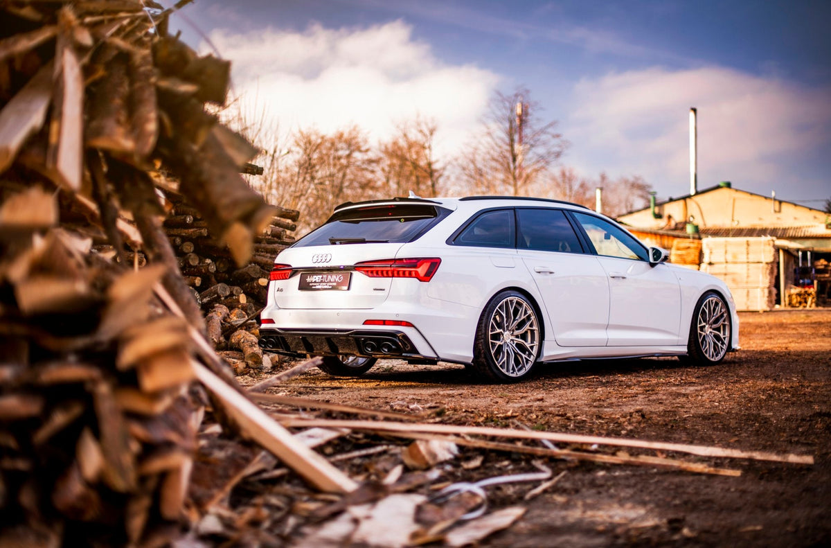 Maxton Design - Diffusor Heck Ansatz für + Endschalldampfer Sportauspuff Attrappe Audi A6 S - Line / S6 C8 / C8 Facelift - Aerowerk.