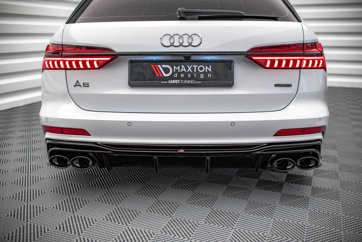Maxton Design - Diffusor Heck Ansatz für + Endschalldampfer Sportauspuff Attrappe Audi A6 S - Line / S6 C8 / C8 Facelift - Aerowerk.