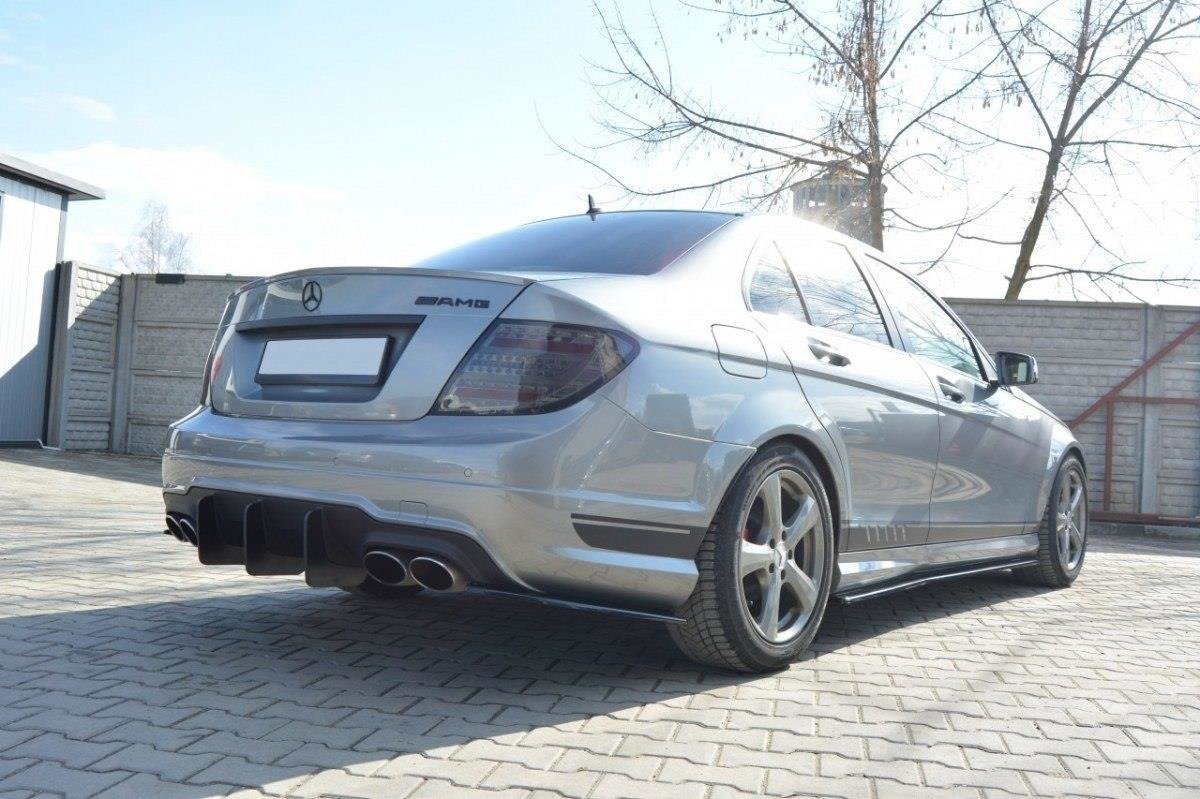 Maxton Design - Diffusor V1 Heck Ansatz für Diffusor für Mercedes C W204 AMG - Line (FACELIFT) - Aerowerk.