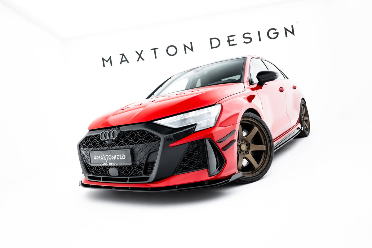 Maxton Design - Front Stoßstange Flaps für Flaps Audi RS3 Limousine 8Y Facelift - Aerowerk.