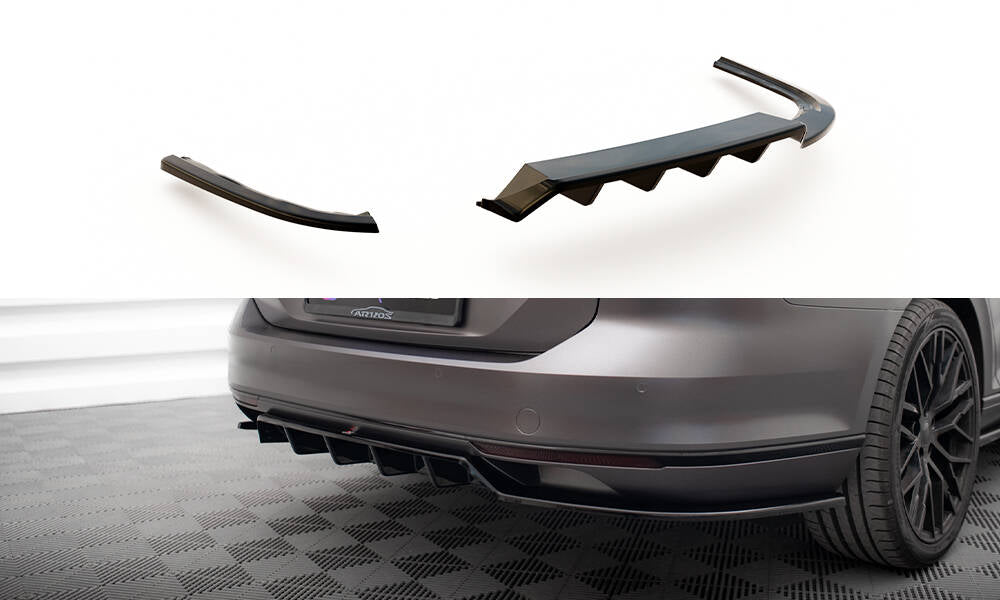 Maxton Design - Mittlerer Cup Diffusor DTM Look Heck Ansatz für VW Passat R - Line B8 - Aerowerk.