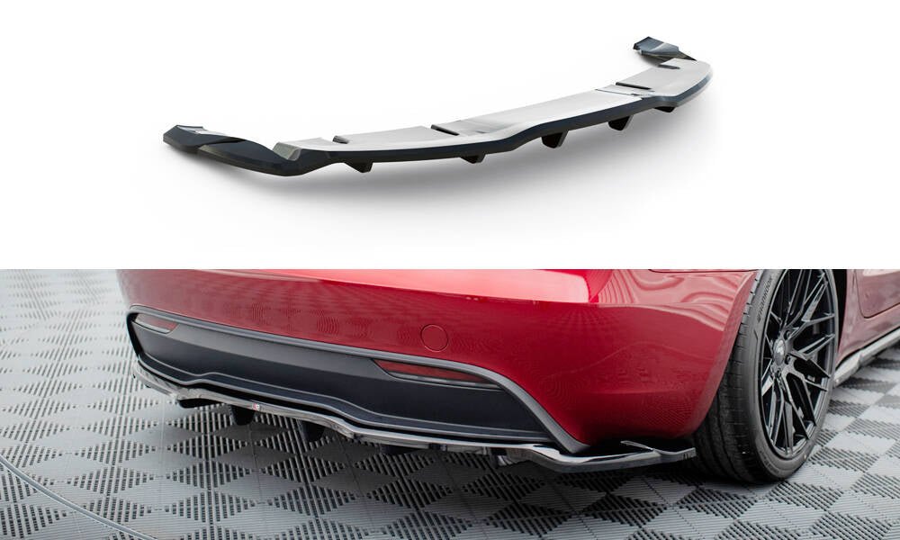 Maxton Design - Mittlerer Cup Diffusor V2 DTM Look Heck Ansatz für Tesla Model 3 Project HighlandFacelift - Aerowerk.