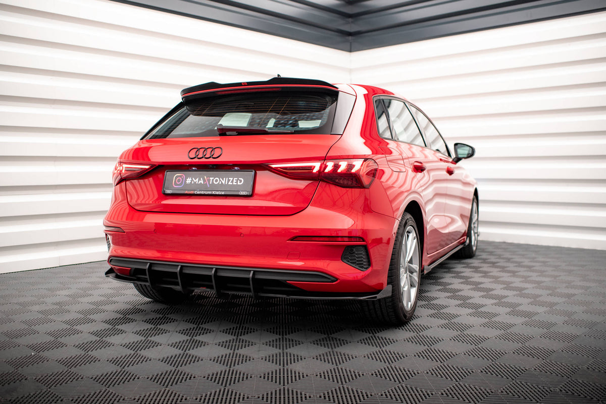 Maxton Design - Robuste Racing Diffusor Heck Ansatz + Flaps für Audi A3 Sportback 8Y - Aerowerk.