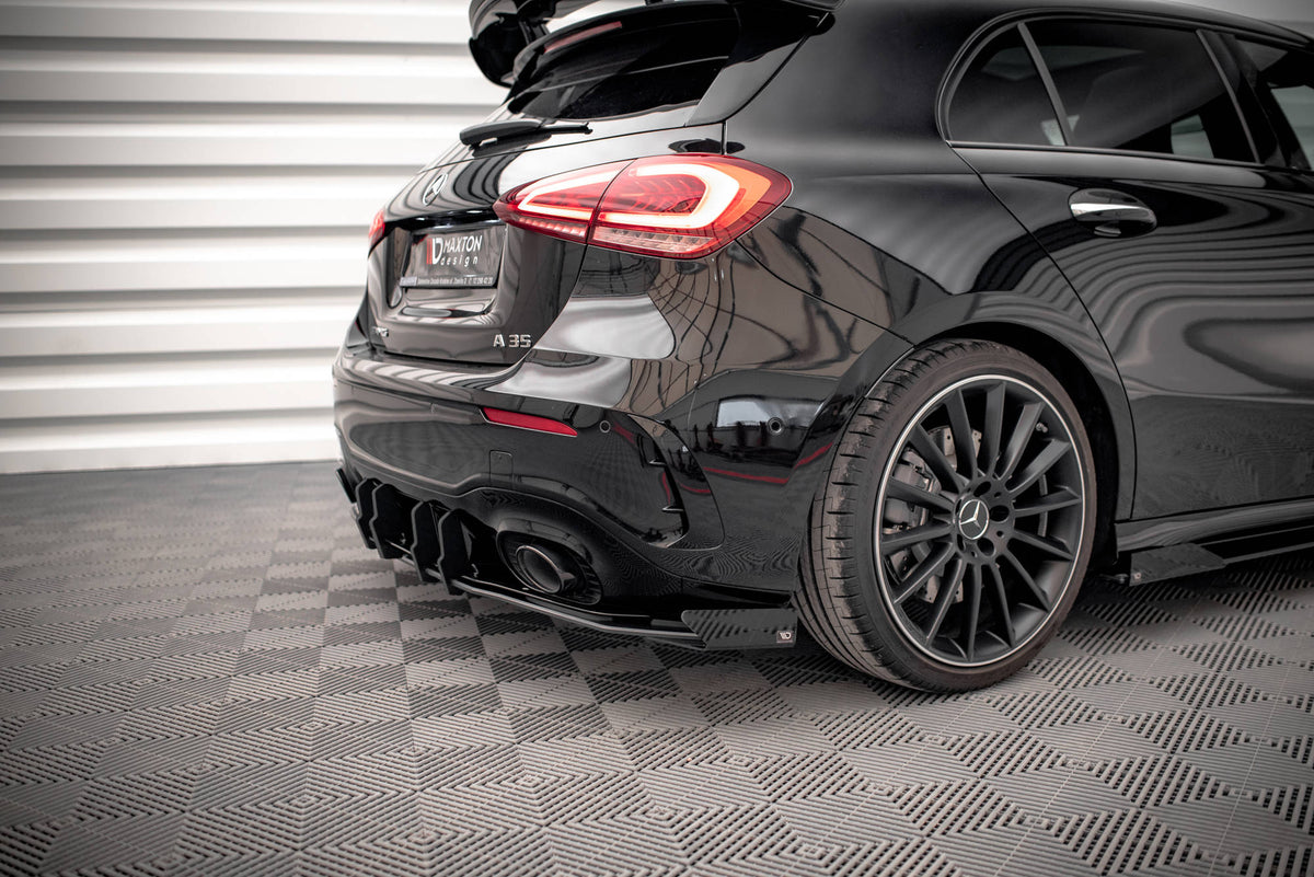 Maxton Design - Robuste Racing Diffusor Heck Ansatz + Flaps für Mercedes A35 AMG Hatchback Aero Pack W177 - Aerowerk.