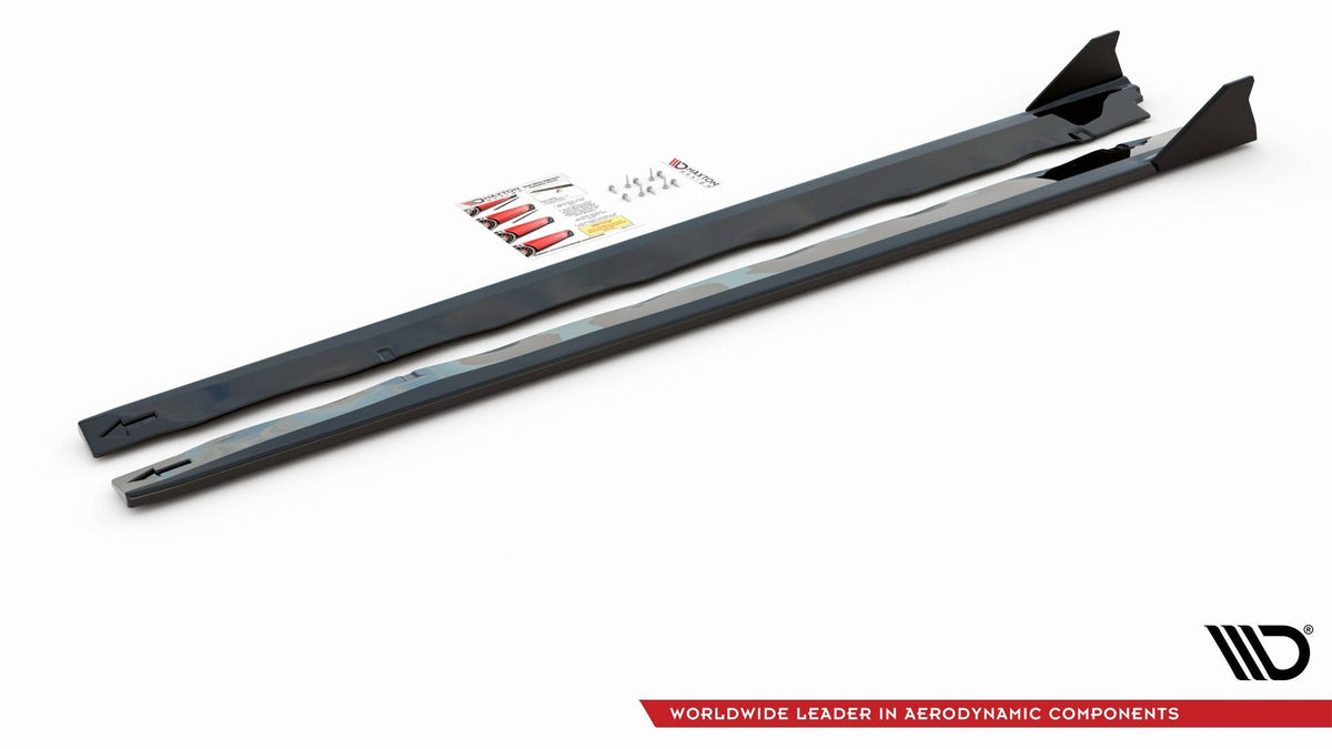 Maxton Design - Seitenschweller Ansatz + Flaps für Ford Mustang GT Mk6 Facelift - Aerowerk.