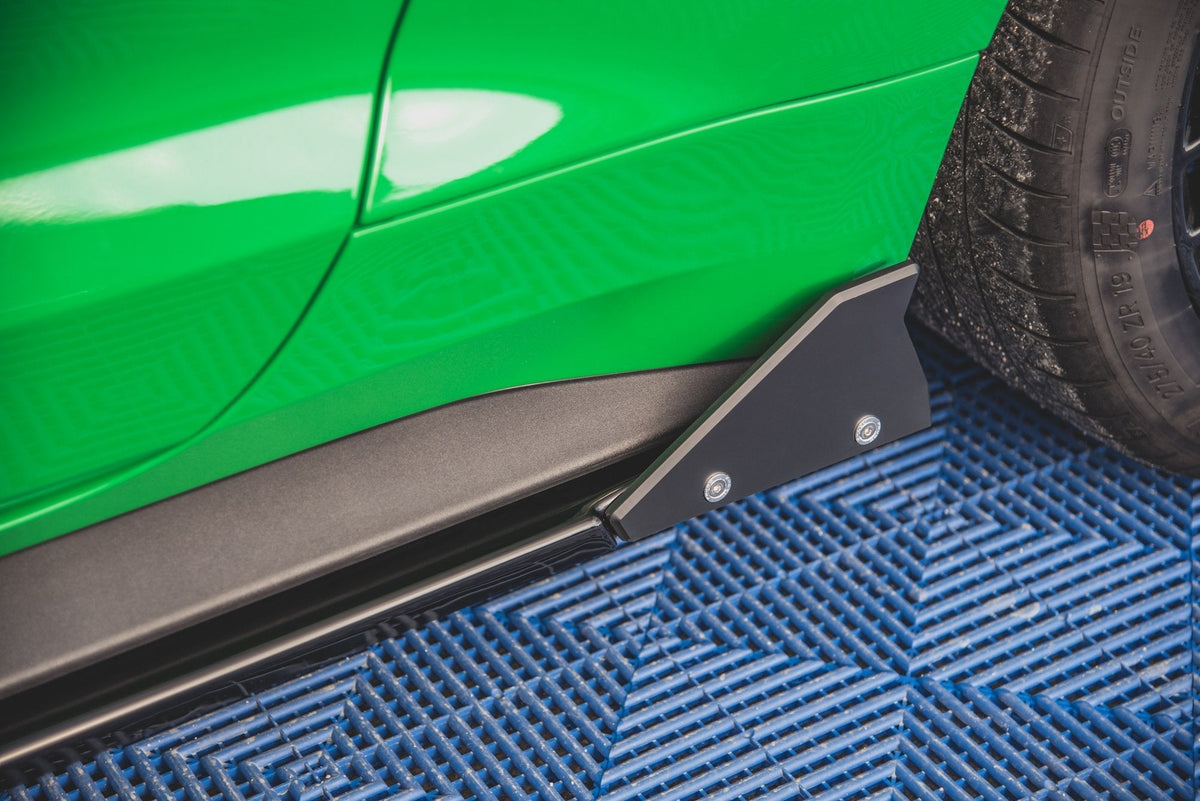 Maxton Design - Seitenschweller Ansatz + Flaps für Ford Mustang GT Mk6 Facelift - Aerowerk.