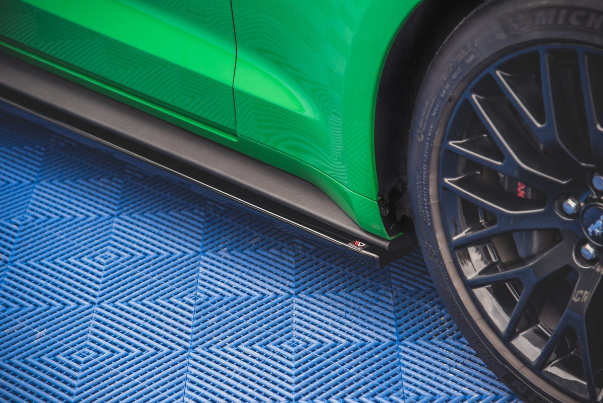Maxton Design - Seitenschweller Ansatz + Flaps für Ford Mustang GT Mk6 Facelift - Aerowerk.