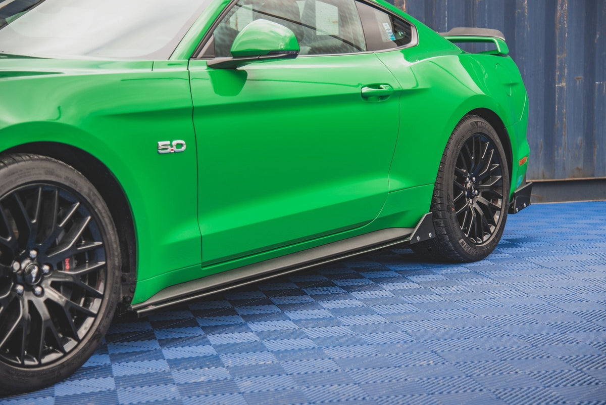 Maxton Design - Seitenschweller Ansatz + Flaps für Ford Mustang GT Mk6 Facelift - Aerowerk.