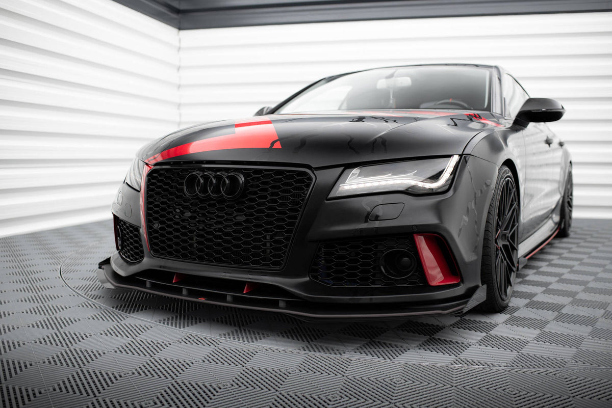 Maxton Design - Street Pro Frontlippe + Flaps für Audi A7 RS7 Look C7 - Aerowerk.